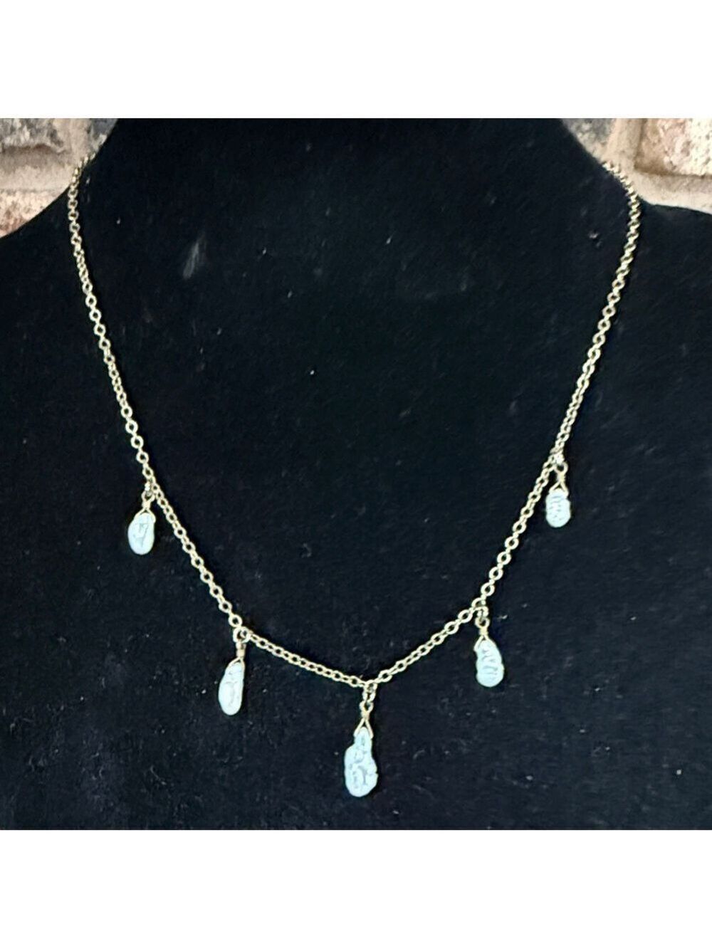 Les Bernard freshwater pearl dainty 1/20th 12kt gold necklace